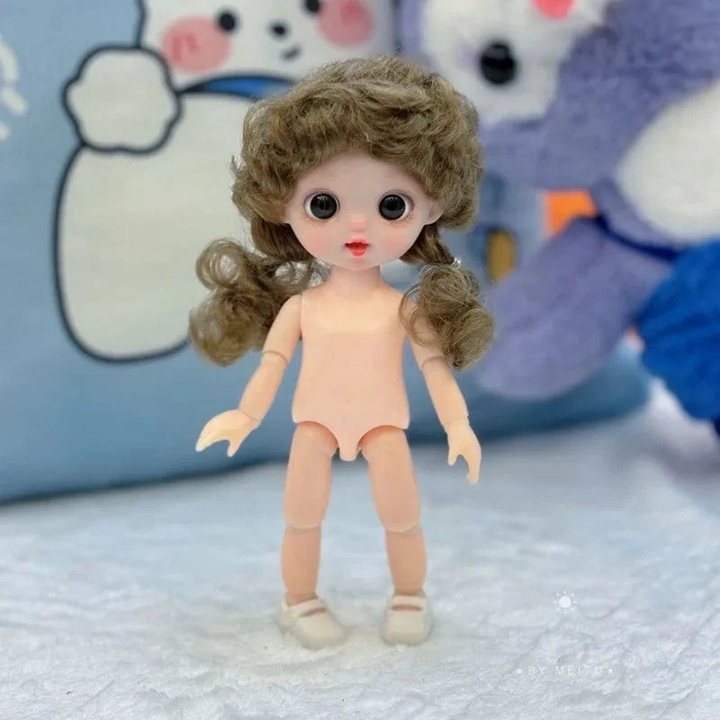 16 cm exquisite Puppe, Puppenspielzeug, 1/8 Bjd, Puppe mit mehreren Gelenken, mit niedlichem Ausdruck, Anziehspielzeug, Geschenke für Kinder
