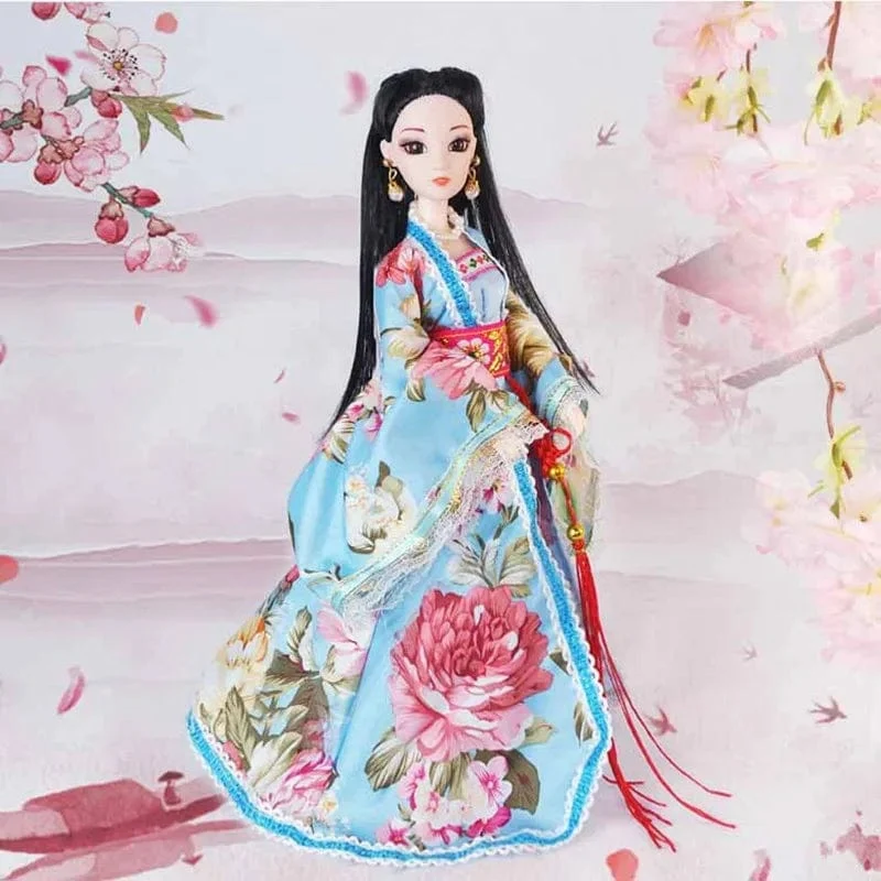 Neue 30 cm Puppe Vollen Satz Chinesischen Stil Kostüm Puppe Set 1/6 Bjd Puppe mit Kopfbedeckungen Mädchen Spielen Haus verkleiden Spielzeug