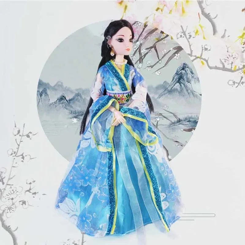 Neue 30 cm Puppe Vollen Satz Chinesischen Stil Kostüm Puppe Set 1/6 Bjd Puppe mit Kopfbedeckungen Mädchen Spielen Haus verkleiden Spielzeug