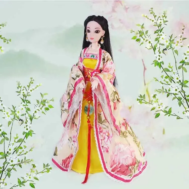 Neue 30 cm Puppe Vollen Satz Chinesischen Stil Kostüm Puppe Set 1/6 Bjd Puppe mit Kopfbedeckungen Mädchen Spielen Haus verkleiden Spielzeug