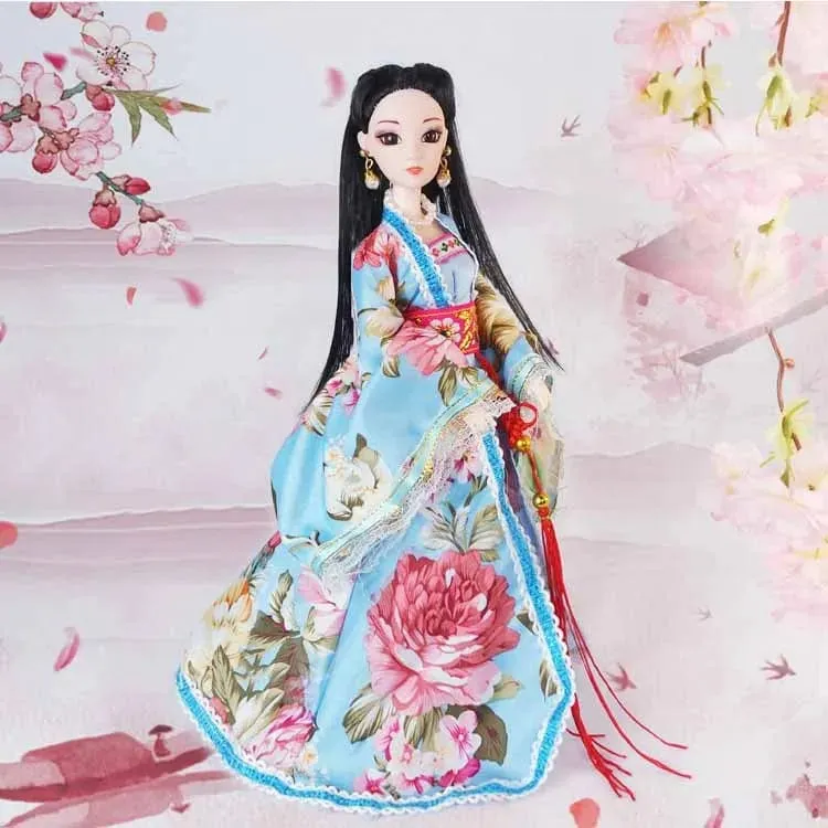 Neue 30 cm Puppe Vollen Satz Chinesischen Stil Kostüm Puppe Set 1/6 Bjd Puppe mit Kopfbedeckungen Mädchen Spielen Haus verkleiden Spielzeug