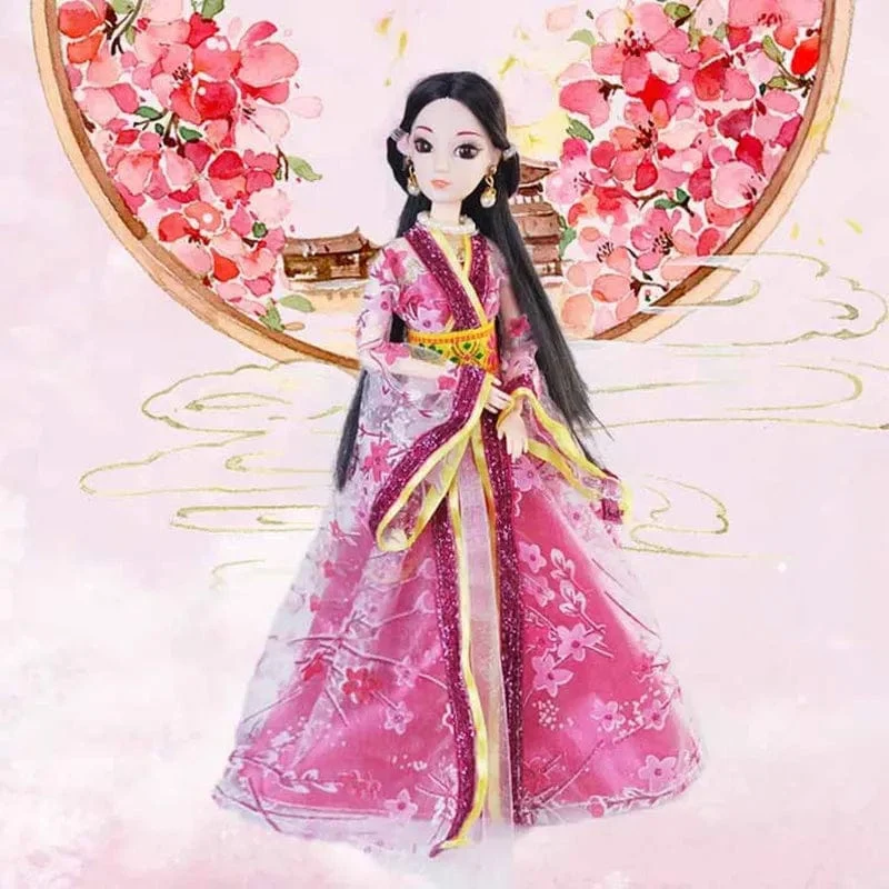 Neue 30 cm Puppe Vollen Satz Chinesischen Stil Kostüm Puppe Set 1/6 Bjd Puppe mit Kopfbedeckungen Mädchen Spielen Haus verkleiden Spielzeug