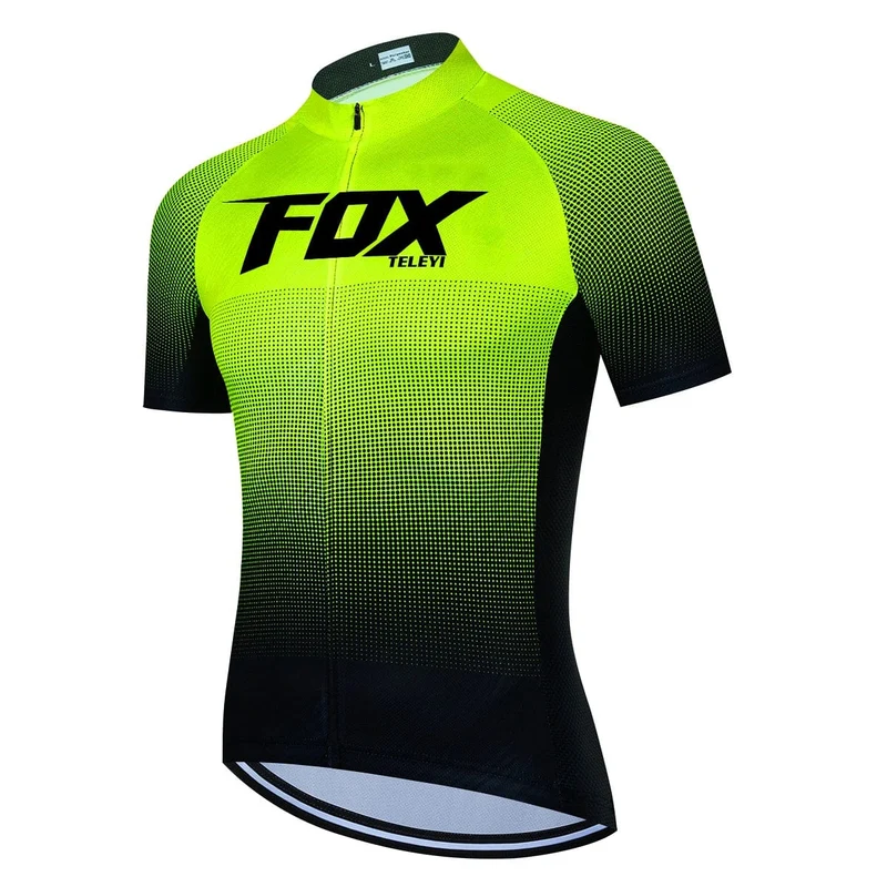 2024 fox teleyi Radfahren Trägerhose Herren MTB Fahrradtrikot Kleidung Sommer Komplette Rennradkleidung Schnelltrocknendes Sportset