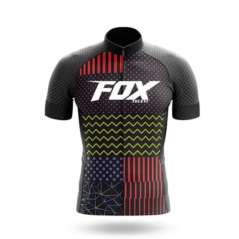 2024 fox teleyi Radfahren Trägerhose Herren MTB Fahrradtrikot Kleidung Sommer Komplette Rennradkleidung Schnelltrocknendes Sportset
