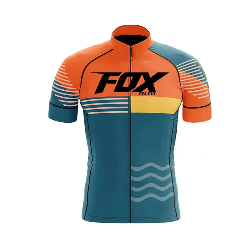 2024 fox teleyi Radfahren Trägerhose Herren MTB Fahrradtrikot Kleidung Sommer Komplette Rennradkleidung Schnelltrocknendes Sportset