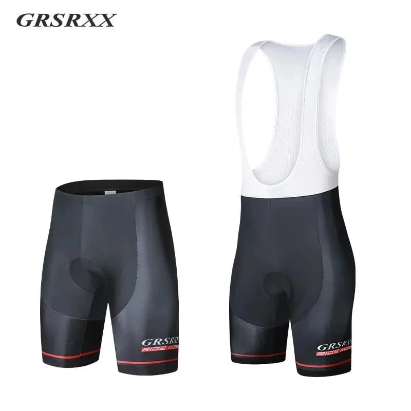 GRSRXX Radhose Herren Anti-Rutsch-Beingriffe Fahrradshorts Stoßfestes 5D-Pad Atmungsaktives Reitfahrrad Trägerhose Ciclismo