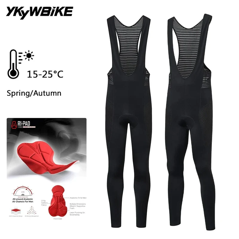 YKYWBIKE Frühling Herbst Radhose Herren PRO Bike Lange Hose Cool Atmungsaktiv Radhose Quick Dry Bike Tight MTB