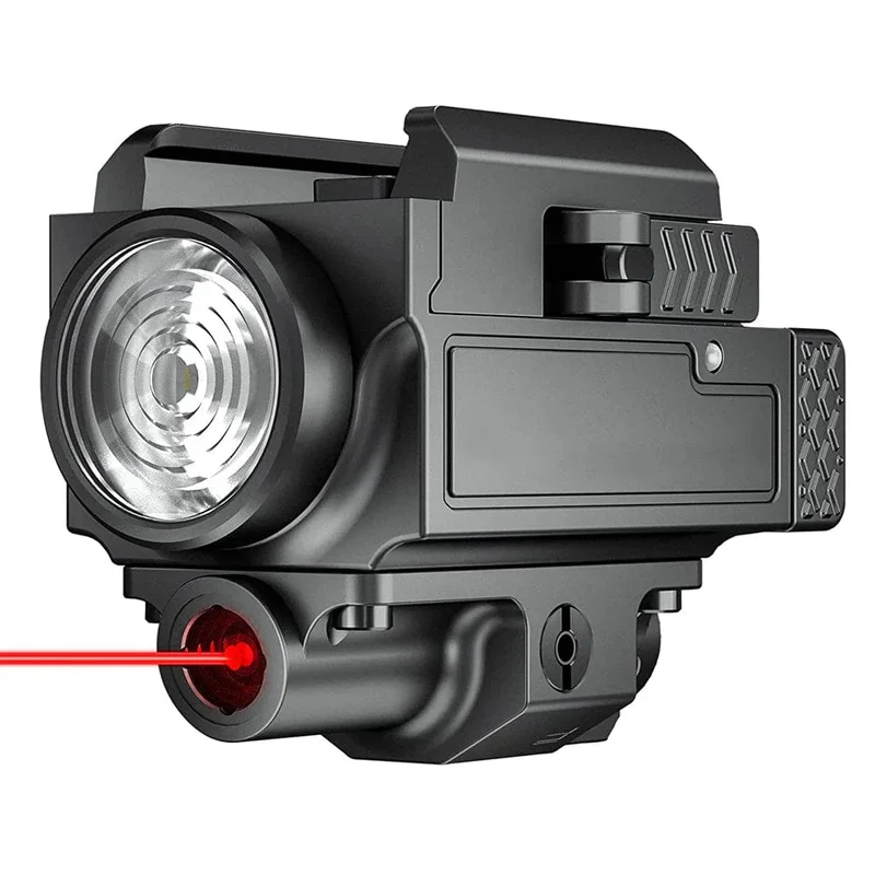 800 Lumen Waffengewehrlicht Rot Grün Laservisier Pistolenlicht Rot Grün Punktvisier Combo Wiederaufladbare Taschenlampe für Picatinny