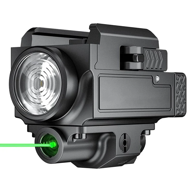800 Lumen Waffengewehrlicht Rot Grün Laservisier Pistolenlicht Rot Grün Punktvisier Combo Wiederaufladbare Taschenlampe für Picatinny
