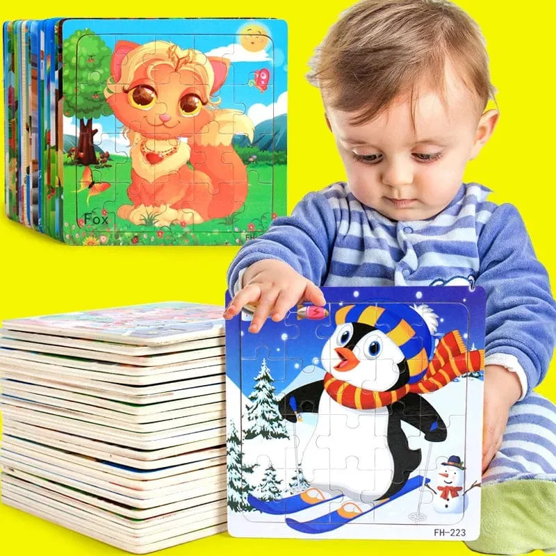 Neue 20 Stück Montessori 3d Puzzle Cartoon Tier Fahrzeug Jigsaw Holz Puzzle Spiel Frühen Lernen Pädagogisches Spielzeug Für Kinder