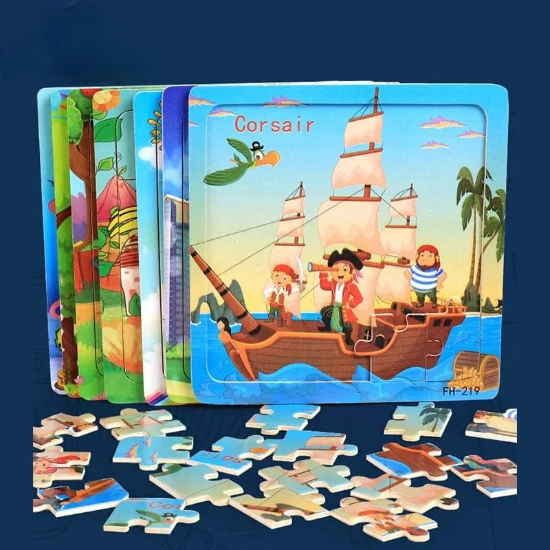 Neue 20 Stück Montessori 3d Puzzle Cartoon Tier Fahrzeug Jigsaw Holz Puzzle Spiel Frühen Lernen Pädagogisches Spielzeug Für Kinder