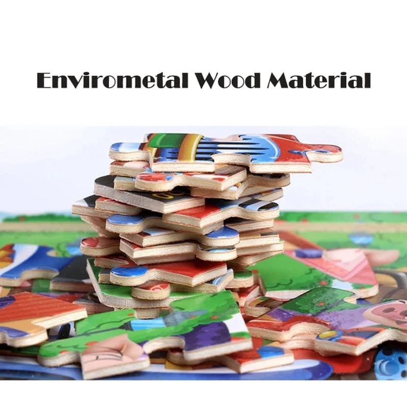 Neue 20 Stück Montessori 3d Puzzle Cartoon Tier Fahrzeug Jigsaw Holz Puzzle Spiel Frühen Lernen Pädagogisches Spielzeug Für Kinder