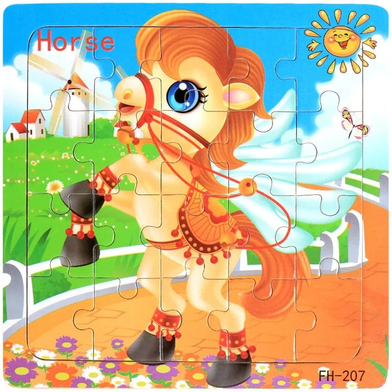 Neue 20 Stück Montessori 3d Puzzle Cartoon Tier Fahrzeug Jigsaw Holz Puzzle Spiel Frühen Lernen Pädagogisches Spielzeug Für Kinder