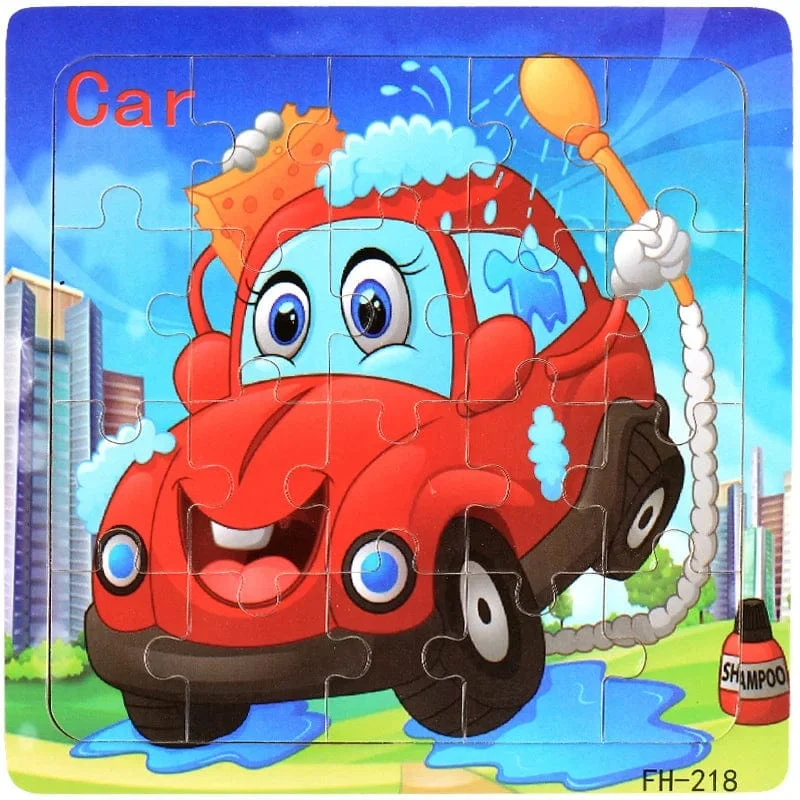 Neue 20 Stück Montessori 3d Puzzle Cartoon Tier Fahrzeug Jigsaw Holz Puzzle Spiel Frühen Lernen Pädagogisches Spielzeug Für Kinder