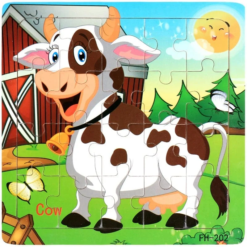 Neue 20 Stück Montessori 3d Puzzle Cartoon Tier Fahrzeug Jigsaw Holz Puzzle Spiel Frühen Lernen Pädagogisches Spielzeug Für Kinder
