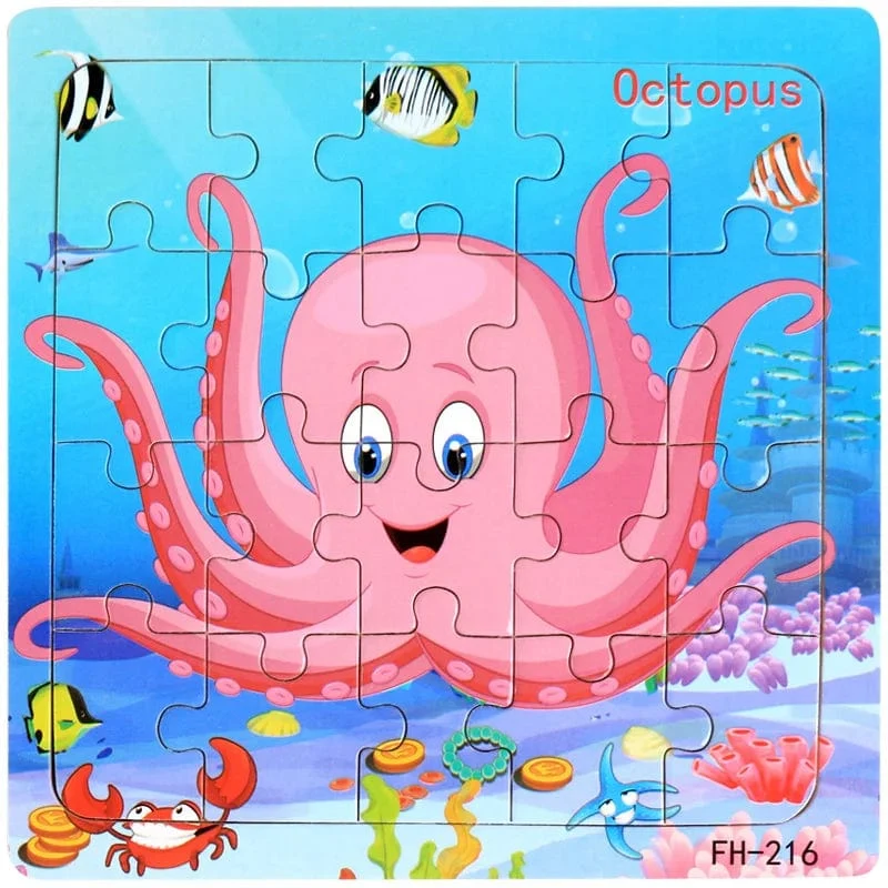 Neue 20 Stück Montessori 3d Puzzle Cartoon Tier Fahrzeug Jigsaw Holz Puzzle Spiel Frühen Lernen Pädagogisches Spielzeug Für Kinder