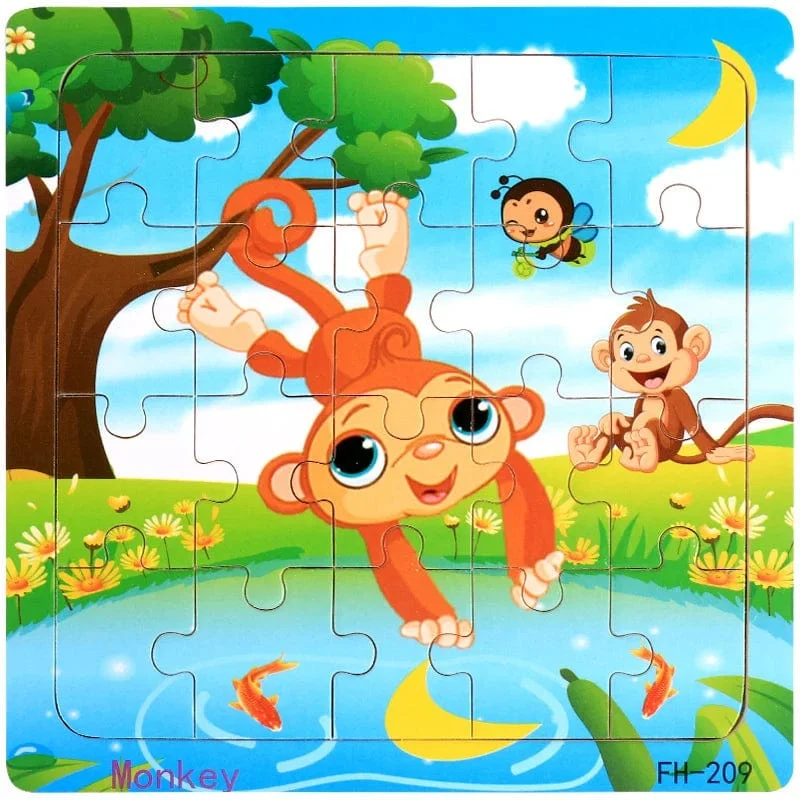 Neue 20 Stück Montessori 3d Puzzle Cartoon Tier Fahrzeug Jigsaw Holz Puzzle Spiel Frühen Lernen Pädagogisches Spielzeug Für Kinder