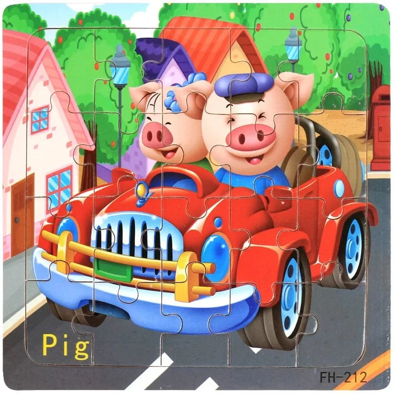Neue 20 Stück Montessori 3d Puzzle Cartoon Tier Fahrzeug Jigsaw Holz Puzzle Spiel Frühen Lernen Pädagogisches Spielzeug Für Kinder