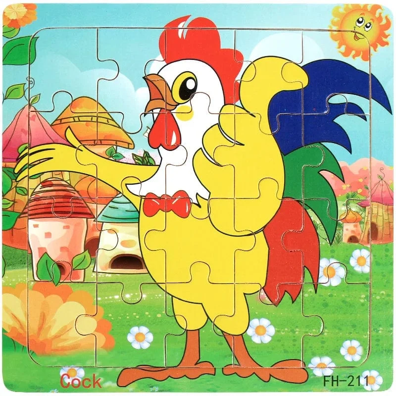 Neue 20 Stück Montessori 3d Puzzle Cartoon Tier Fahrzeug Jigsaw Holz Puzzle Spiel Frühen Lernen Pädagogisches Spielzeug Für Kinder