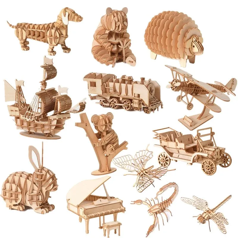 3D-Holz-Insekten-Puzzle, Tierskelett-Montagemodell, Puzzle, DIY-Holzhandwerk, 3D-Puzzle, STEM-Spielzeug, Geschenke für Kinder, Erwachsene, Teenager