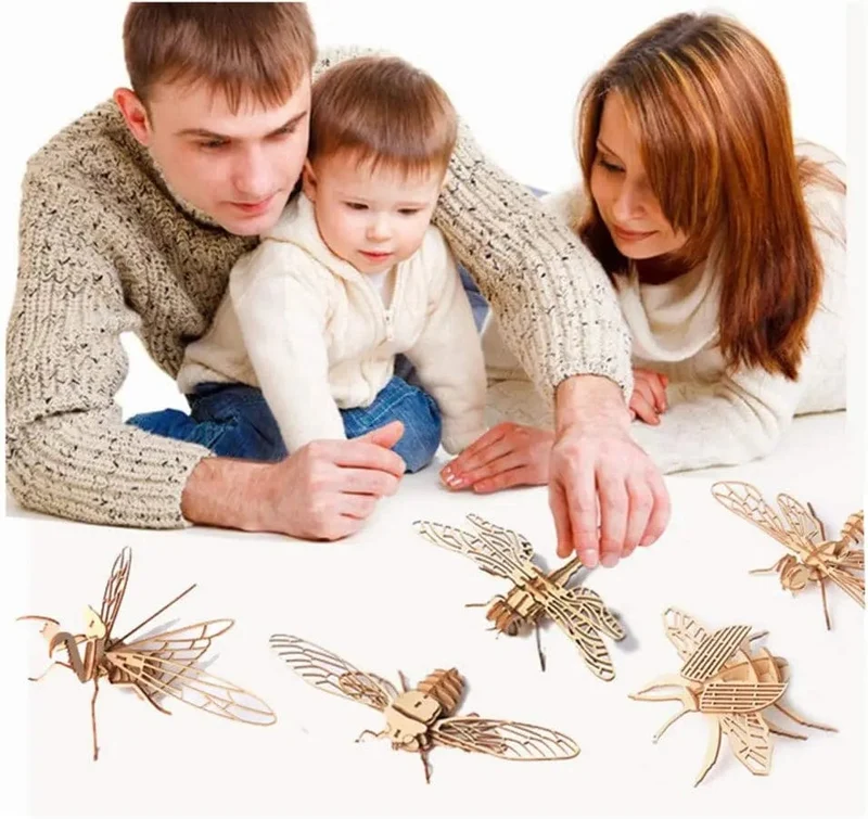 3D-Holz-Insekten-Puzzle, Tierskelett-Montagemodell, Puzzle, DIY-Holzhandwerk, 3D-Puzzle, STEM-Spielzeug, Geschenke für Kinder, Erwachsene, Teenager