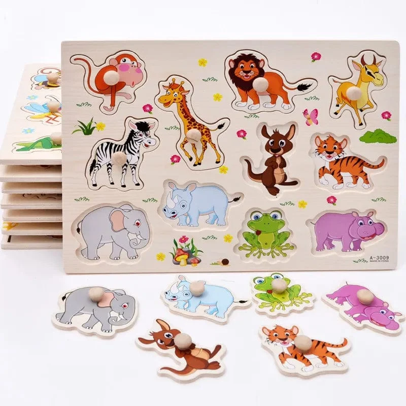 Montessori Baby Puzzle Lernspielzeug für Kinder Baby Spiel Puzzle Brett Puzzle Kind Puzzle Holzpuzzle für Kinder 2 3 Jahre