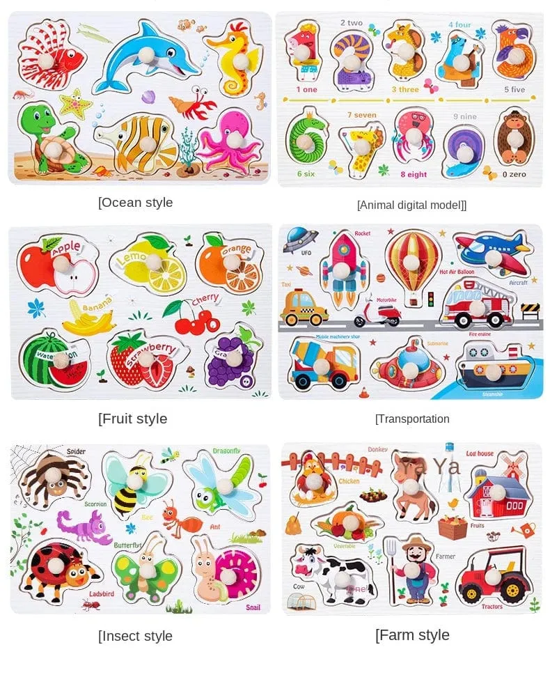 Montessori Baby Puzzle Lernspielzeug für Kinder Baby Spiel Puzzle Brett Puzzle Kind Puzzle Holzpuzzle für Kinder 2 3 Jahre