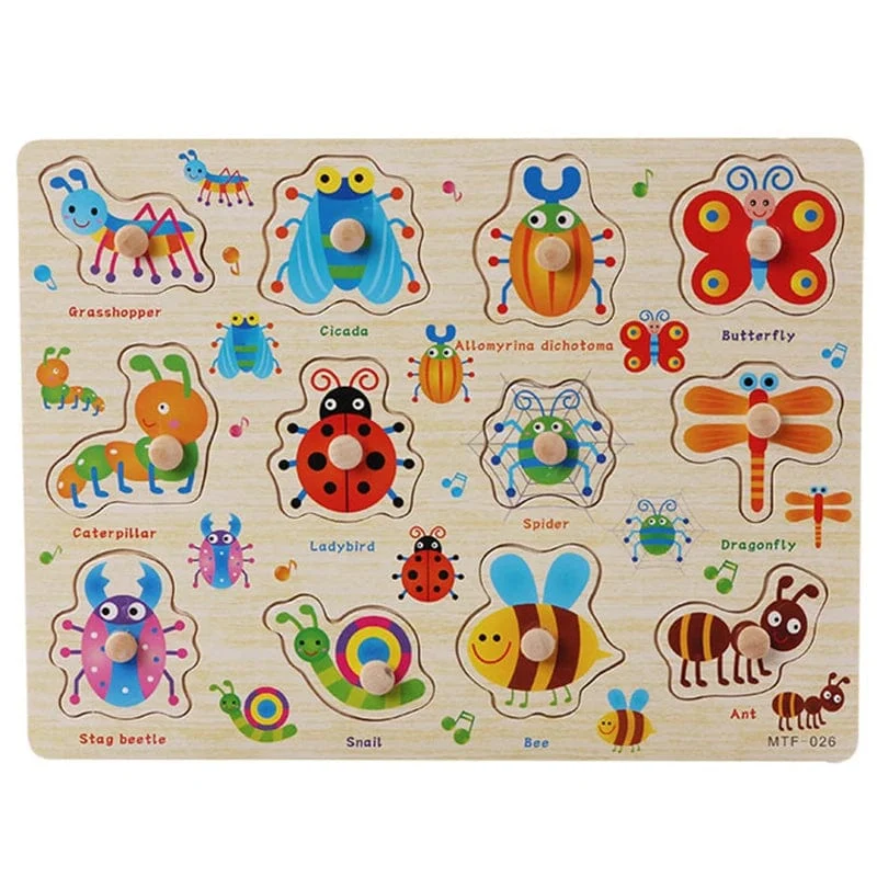Montessori Baby Puzzle Lernspielzeug für Kinder Baby Spiel Puzzle Brett Puzzle Kind Puzzle Holzpuzzle für Kinder 2 3 Jahre
