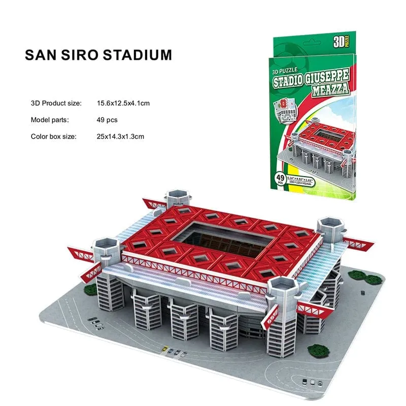Handflächengroßes DIY 3D-Fußballfeld-Puzzle, Mini-Fußballstadion-Gebäudemodell, Montage, handgefertigte Spielzeuge, Desktop-Dekorationen