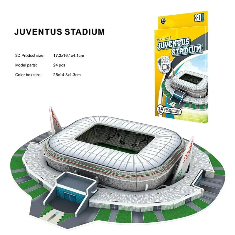 Handflächengroßes DIY 3D-Fußballfeld-Puzzle, Mini-Fußballstadion-Gebäudemodell, Montage, handgefertigte Spielzeuge, Desktop-Dekorationen