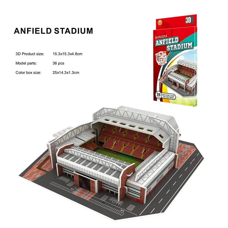 Handflächengroßes DIY 3D-Fußballfeld-Puzzle, Mini-Fußballstadion-Gebäudemodell, Montage, handgefertigte Spielzeuge, Desktop-Dekorationen