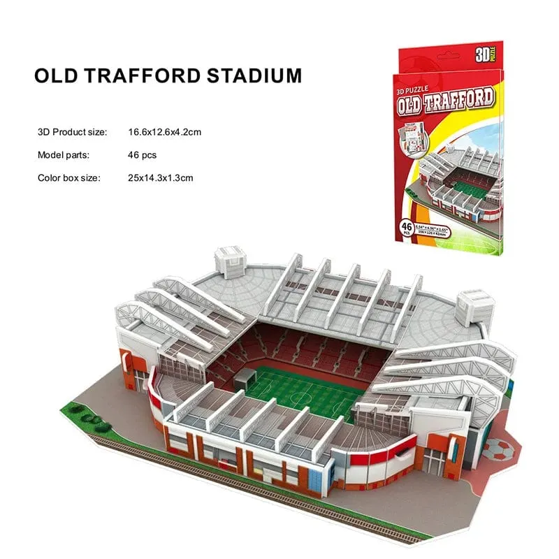 Handflächengroßes DIY 3D-Fußballfeld-Puzzle, Mini-Fußballstadion-Gebäudemodell, Montage, handgefertigte Spielzeuge, Desktop-Dekorationen