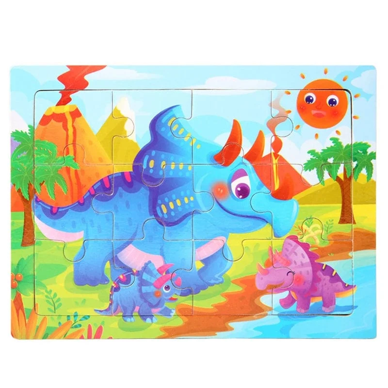 15*11 cm 3D Puzzle Cartoon Tiere Holz Puzzle Kinder Kognitive Jigsaw Puzzle Baby Holz Spielzeug Pädagogisches Spielzeug für kinder