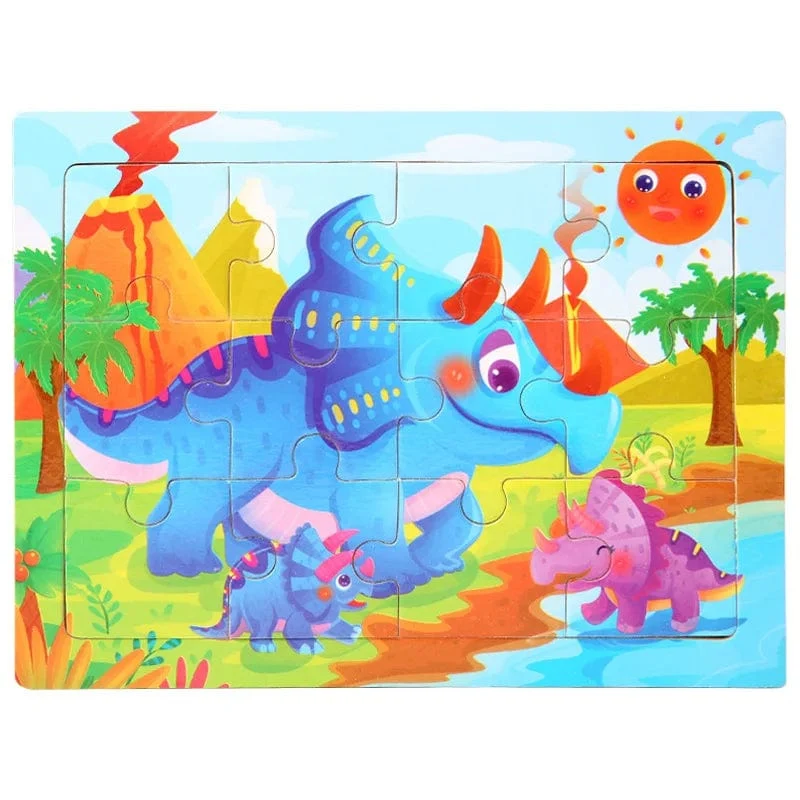 15*11 cm 3D Puzzle Cartoon Tiere Holz Puzzle Kinder Kognitive Jigsaw Puzzle Baby Holz Spielzeug Pädagogisches Spielzeug für kinder