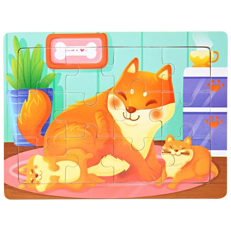 15*11 cm 3D Puzzle Cartoon Tiere Holz Puzzle Kinder Kognitive Jigsaw Puzzle Baby Holz Spielzeug Pädagogisches Spielzeug für kinder