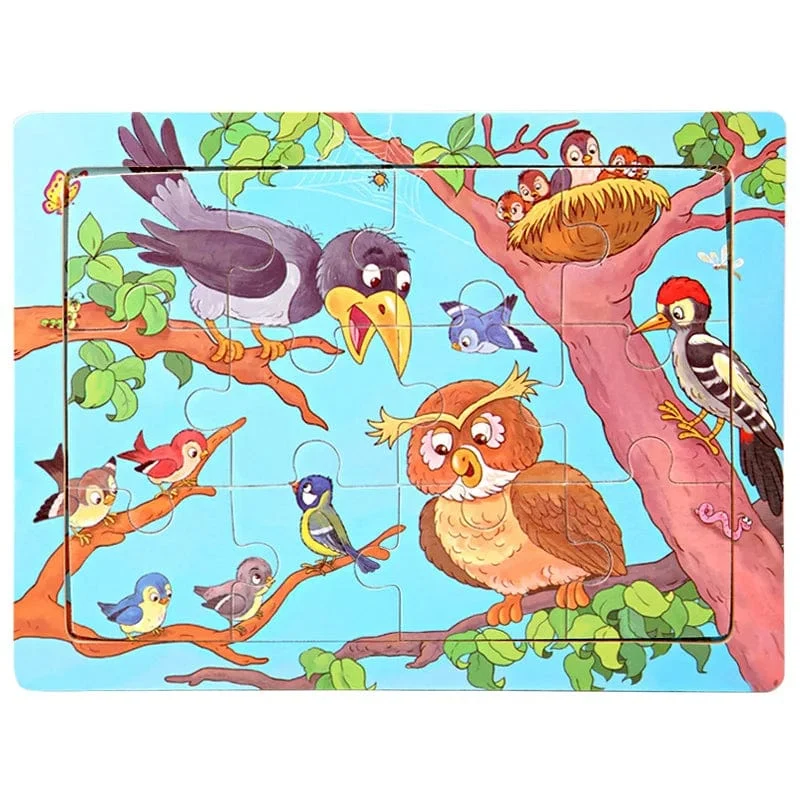 15*11 cm 3D Puzzle Cartoon Tiere Holz Puzzle Kinder Kognitive Jigsaw Puzzle Baby Holz Spielzeug Pädagogisches Spielzeug für kinder