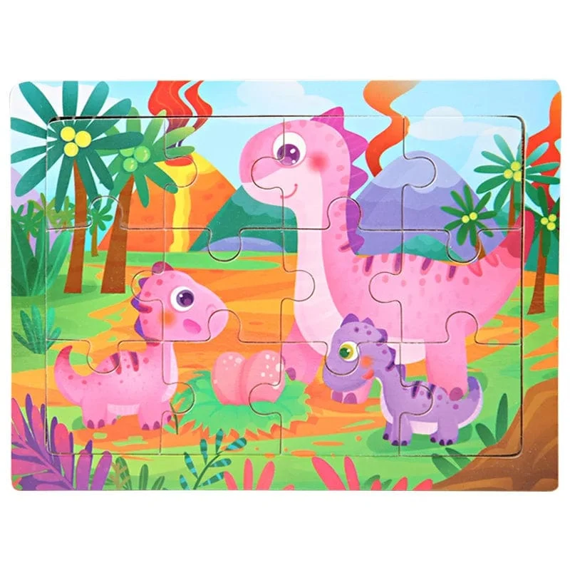 15*11 cm 3D Puzzle Cartoon Tiere Holz Puzzle Kinder Kognitive Jigsaw Puzzle Baby Holz Spielzeug Pädagogisches Spielzeug für kinder