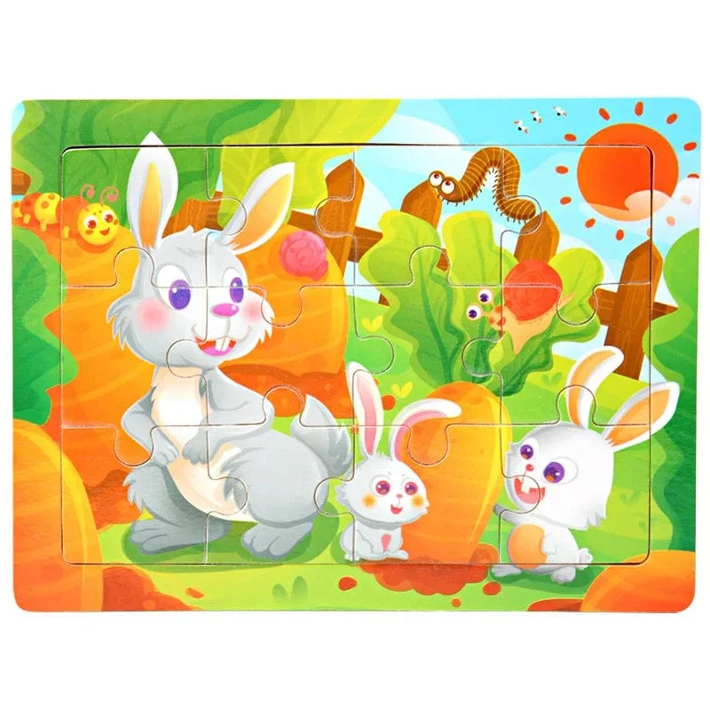 15*11 cm 3D Puzzle Cartoon Tiere Holz Puzzle Kinder Kognitive Jigsaw Puzzle Baby Holz Spielzeug Pädagogisches Spielzeug für kinder