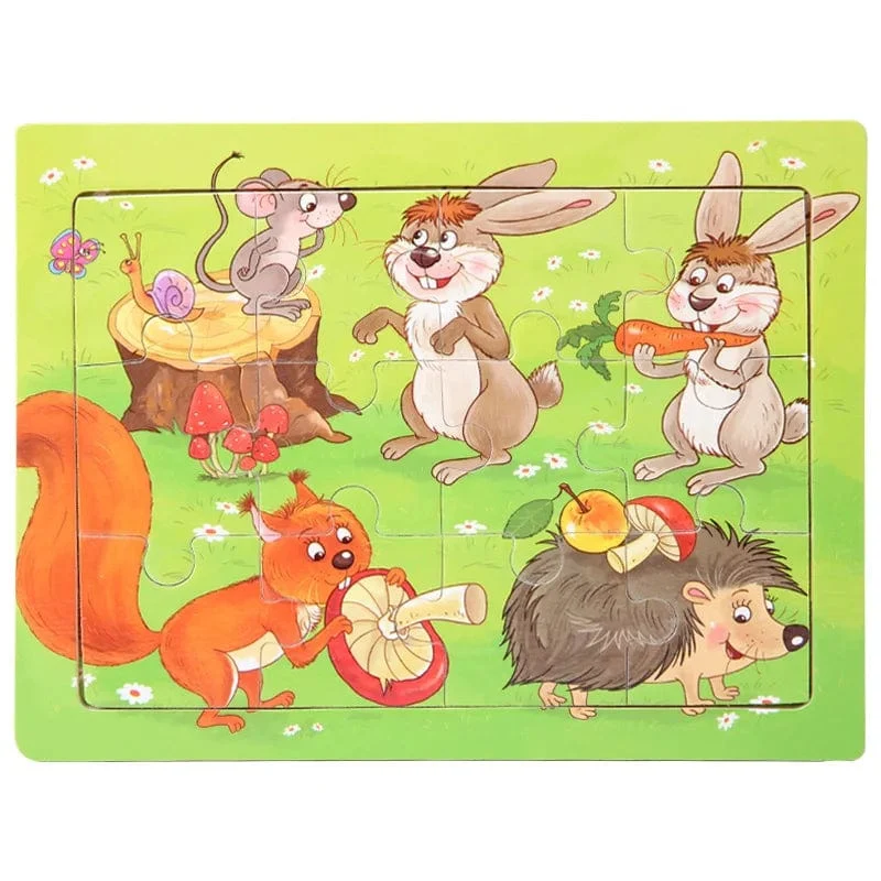 15*11 cm 3D Puzzle Cartoon Tiere Holz Puzzle Kinder Kognitive Jigsaw Puzzle Baby Holz Spielzeug Pädagogisches Spielzeug für kinder