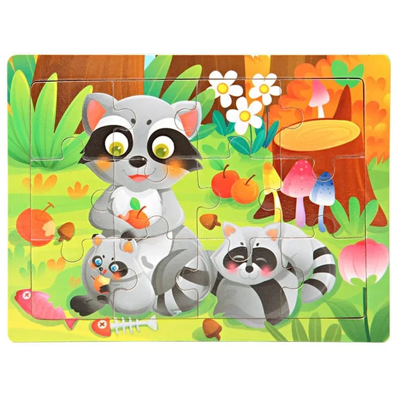 15*11 cm 3D Puzzle Cartoon Tiere Holz Puzzle Kinder Kognitive Jigsaw Puzzle Baby Holz Spielzeug Pädagogisches Spielzeug für kinder