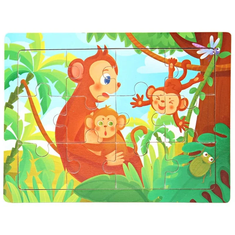 15*11 cm 3D Puzzle Cartoon Tiere Holz Puzzle Kinder Kognitive Jigsaw Puzzle Baby Holz Spielzeug Pädagogisches Spielzeug für kinder