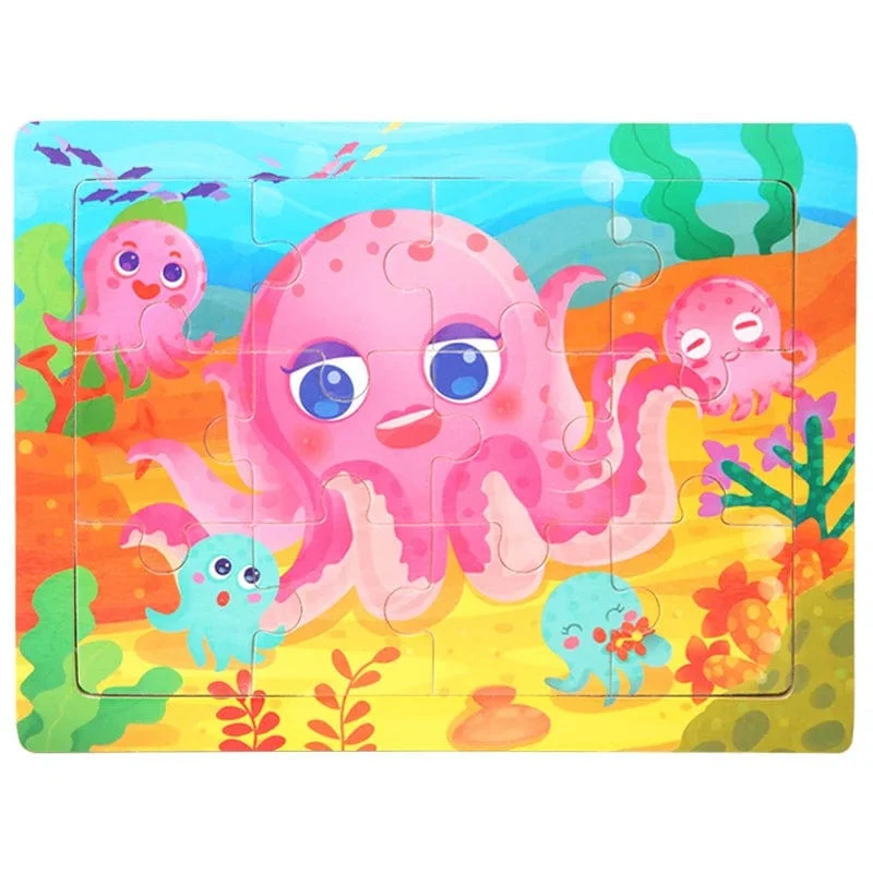 15*11 cm 3D Puzzle Cartoon Tiere Holz Puzzle Kinder Kognitive Jigsaw Puzzle Baby Holz Spielzeug Pädagogisches Spielzeug für kinder