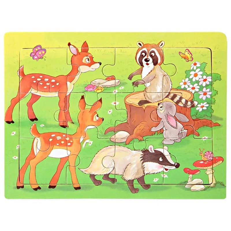 15*11 cm 3D Puzzle Cartoon Tiere Holz Puzzle Kinder Kognitive Jigsaw Puzzle Baby Holz Spielzeug Pädagogisches Spielzeug für kinder