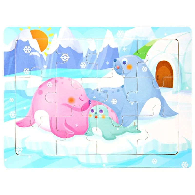 15*11 cm 3D Puzzle Cartoon Tiere Holz Puzzle Kinder Kognitive Jigsaw Puzzle Baby Holz Spielzeug Pädagogisches Spielzeug für kinder