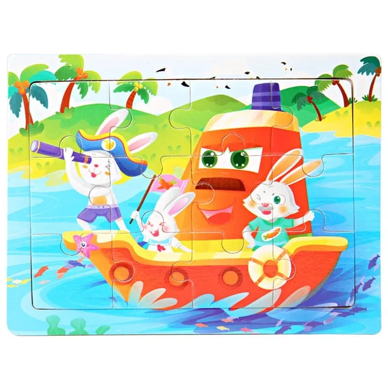 15*11 cm 3D Puzzle Cartoon Tiere Holz Puzzle Kinder Kognitive Jigsaw Puzzle Baby Holz Spielzeug Pädagogisches Spielzeug für kinder