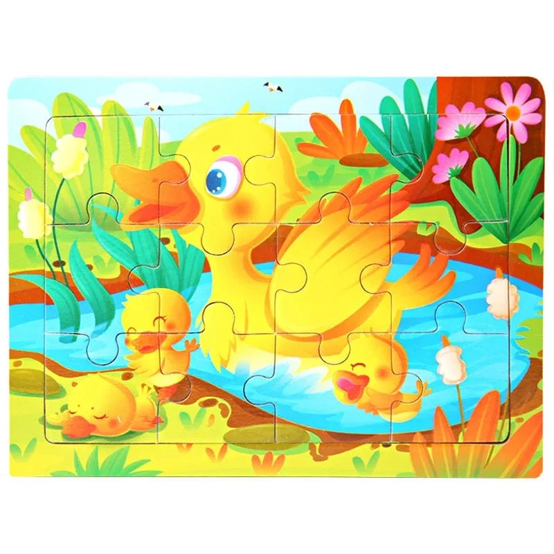 15*11 cm 3D Puzzle Cartoon Tiere Holz Puzzle Kinder Kognitive Jigsaw Puzzle Baby Holz Spielzeug Pädagogisches Spielzeug für kinder
