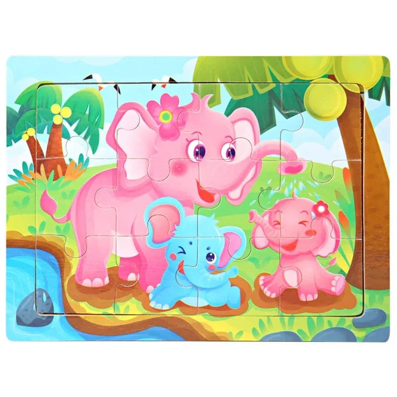 15*11 cm 3D Puzzle Cartoon Tiere Holz Puzzle Kinder Kognitive Jigsaw Puzzle Baby Holz Spielzeug Pädagogisches Spielzeug für kinder