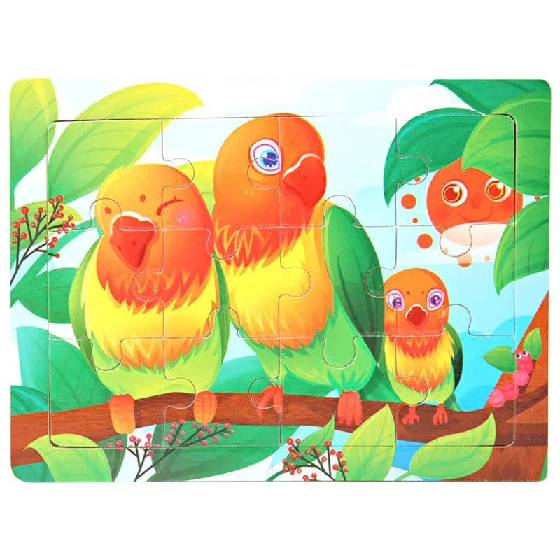 15*11 cm 3D Puzzle Cartoon Tiere Holz Puzzle Kinder Kognitive Jigsaw Puzzle Baby Holz Spielzeug Pädagogisches Spielzeug für kinder