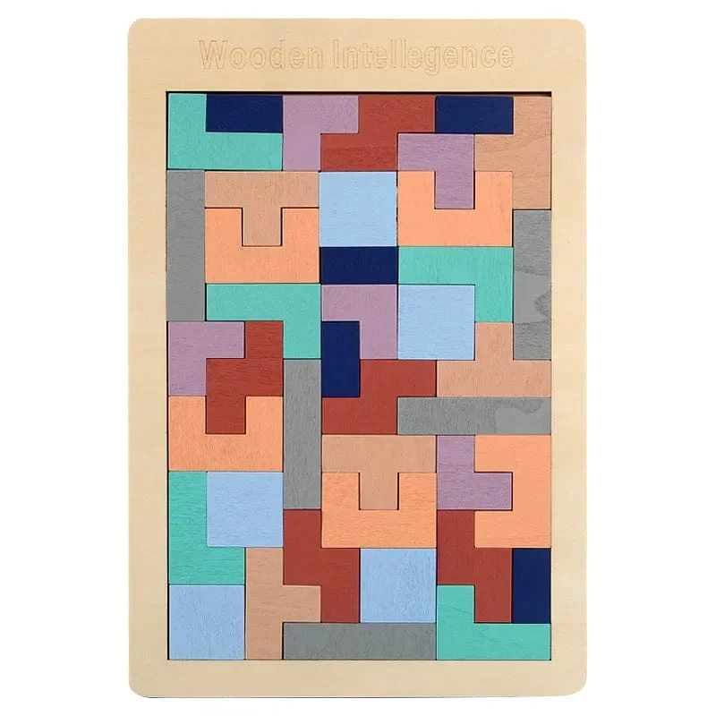 3D Holzpuzzle Spielzeug Farbe Form Kognition Denkspiele für Kinder Holzpuzzles Spielzeug Tangrams für Kinder Kinder
