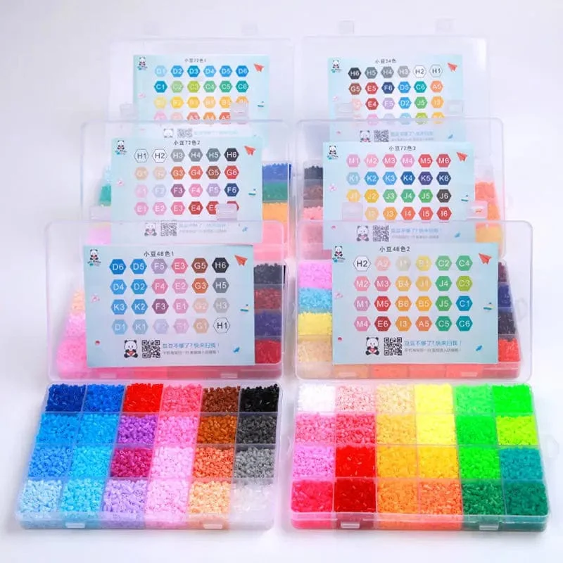 2.6 mm Perler Hama-Perlen-Set, 3D-Puzzle, Eisenperlen, Spielzeug für Kinder, kreativ, handgefertigt, Basteln, DIY-Geschenk, Sicherungsperlen. Mit großer Stecktafel